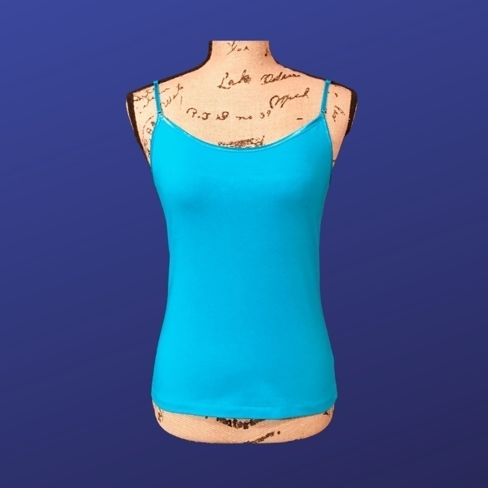 BOZZOLO Basic Cami Camisole Tank Top, TURQUOISE (#1), Women's Size Large, NWOT